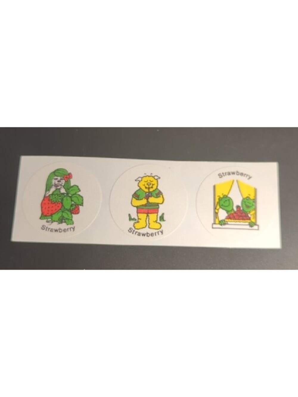 Vintage 80s Matte Scratch and Sniff Stickers STRAWBERRY Lot of 3 Great Scent